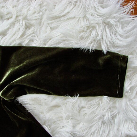 Vintage Green Velvet Top Ruched Whimsigoth Fairy Rich Party Petite Medium - Picture 5 of 11